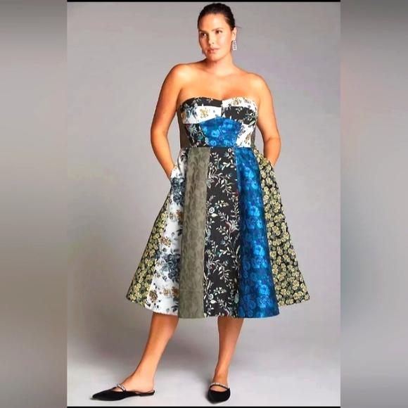 Anthropologie Dresses & Skirts - Anthropologie Floral Patchwork Midi Dress